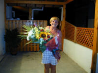 Delivering a nice big bunch of flowers in Cyprus